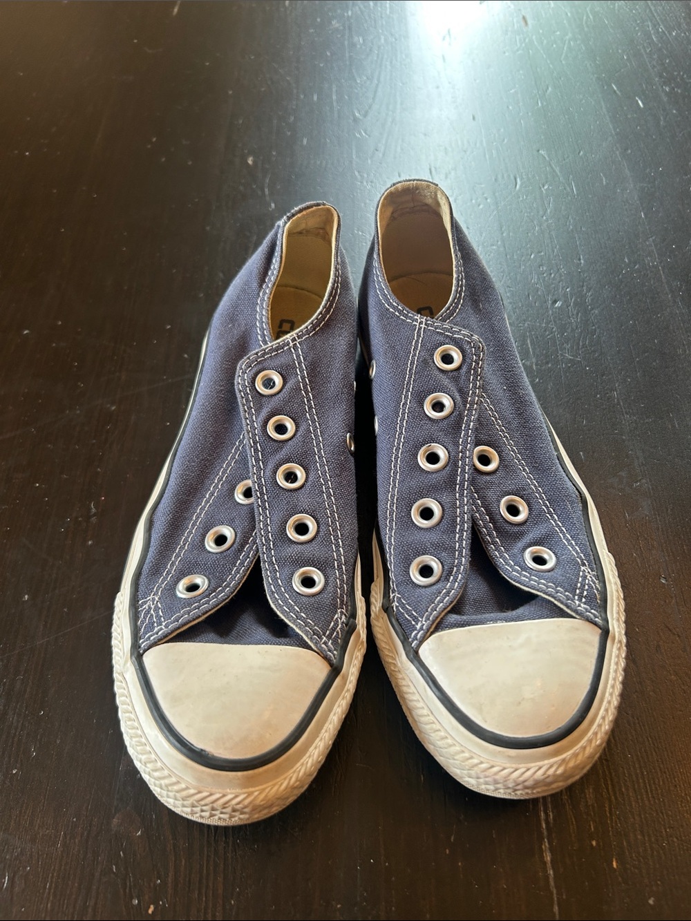 Converse Women’s Navy Slip-On Canvas Low Top Sneakers